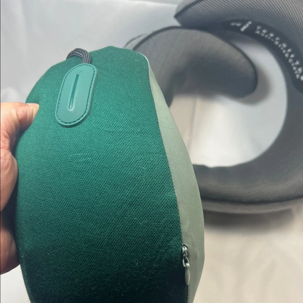 Gray and Green Travel Neck Pillow
